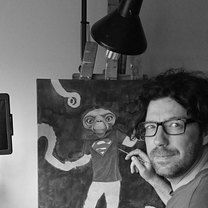 Marco Santos, pintor en la galería zet