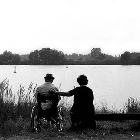 Sad Couple, original B&N Cosa análoga Fotografía de Heinz Baade