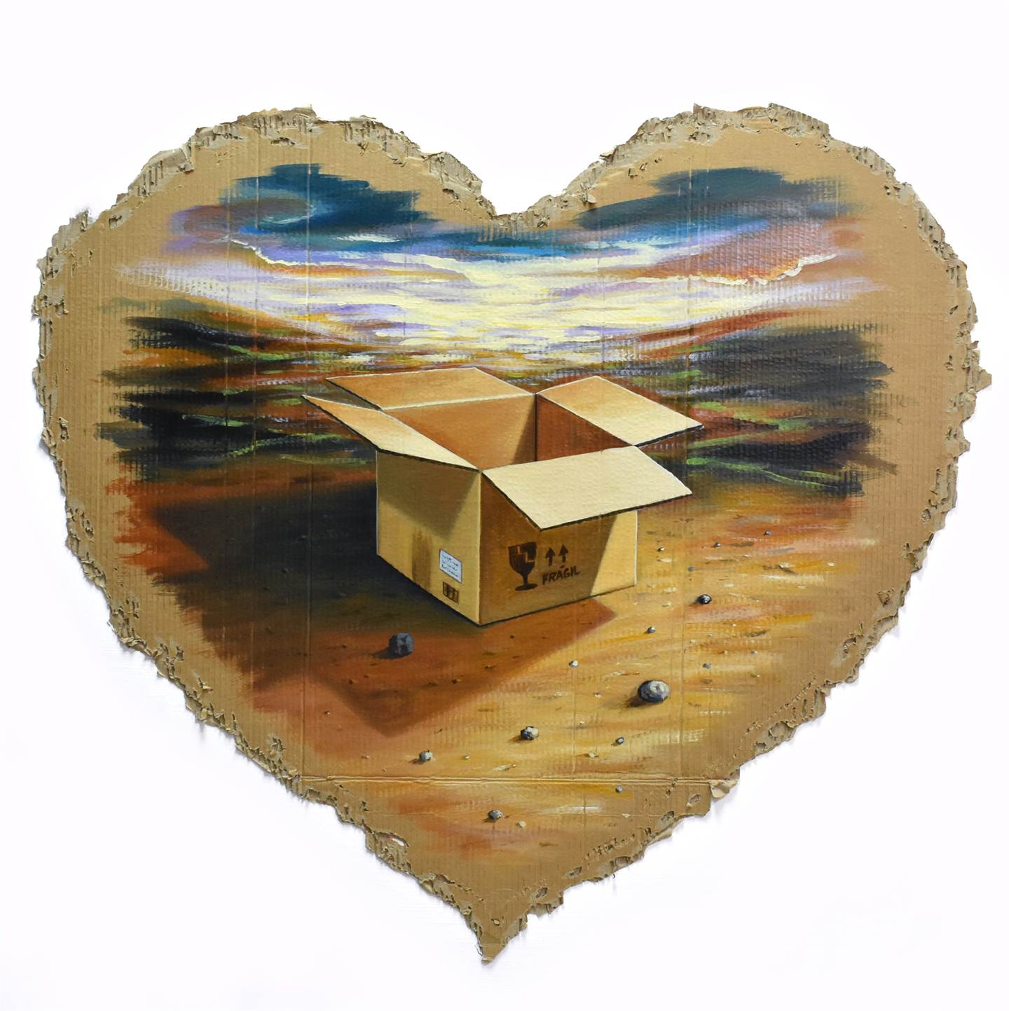O teu coração é uma caixa vazia , Pintura Acrílico Vanguarda original por Pedro Espanhol