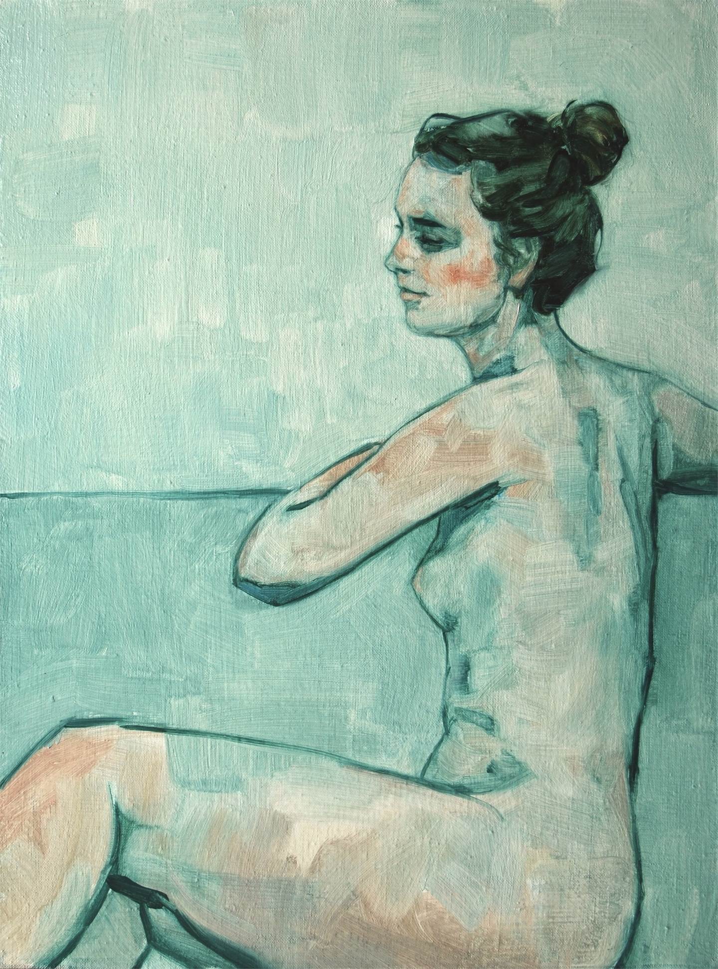 Claire 10, original Human Figure Canvas Painting by Carl  Chapple