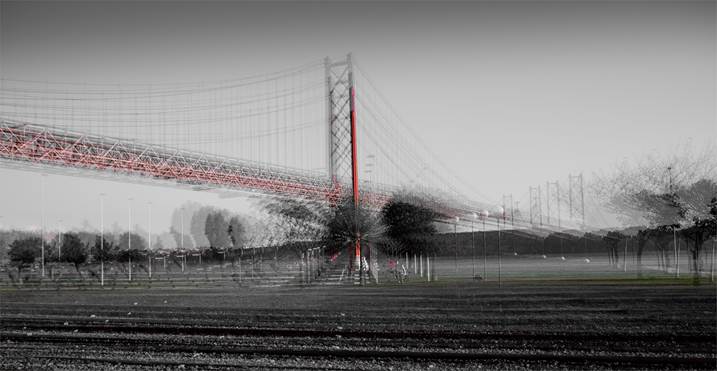The red bridge, original Architecture Digital Photography by Paul  Mathieu