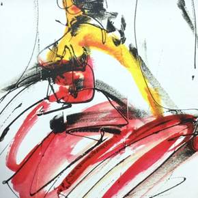 Dancer, original Abstrait Impression Dessin et illustration par Milli Birlo