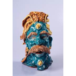 Lupos, original Man Ceramic Sculpture by Miguel Fernandes