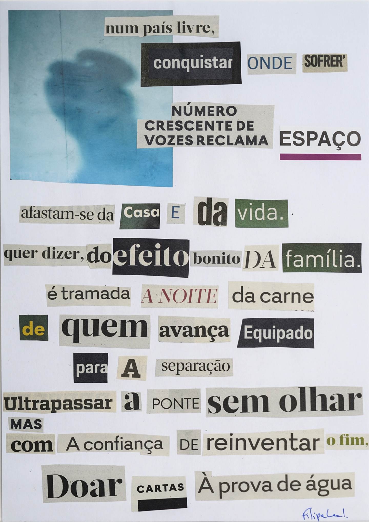 NUM PAÍS LIVRE, CONQUISTAR ONDE SOFRER, original Abstract Collage Drawing and Illustration by Filipa  Leal