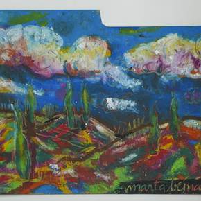 Desenhuras com Versítulos., original Landscape Oil Painting by Marta Bernardes
