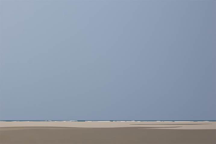 Call of the Running Tide, original Minimaliste Acrylique La peinture par Marten van Holten