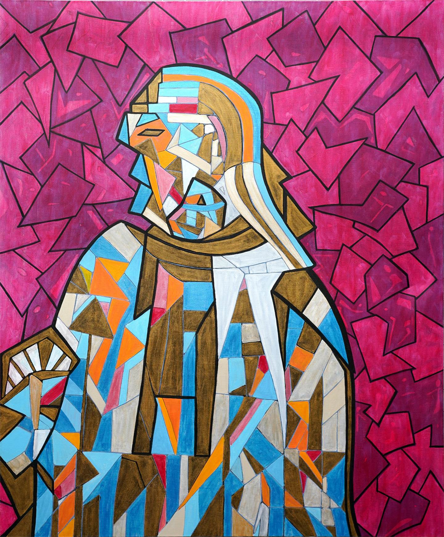 O Guru, original Abstract Acrylic Painting by Miguel  Mendel