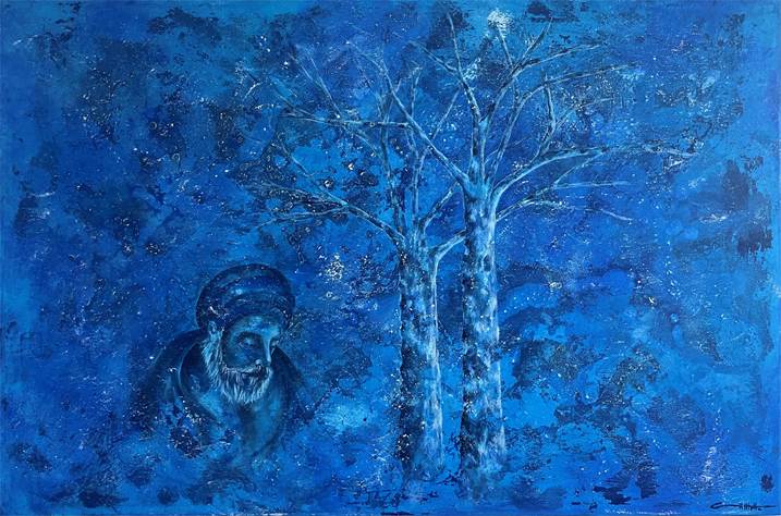 WINTER, original Abstract Acrylic Painting by Carlos Augusto Motta