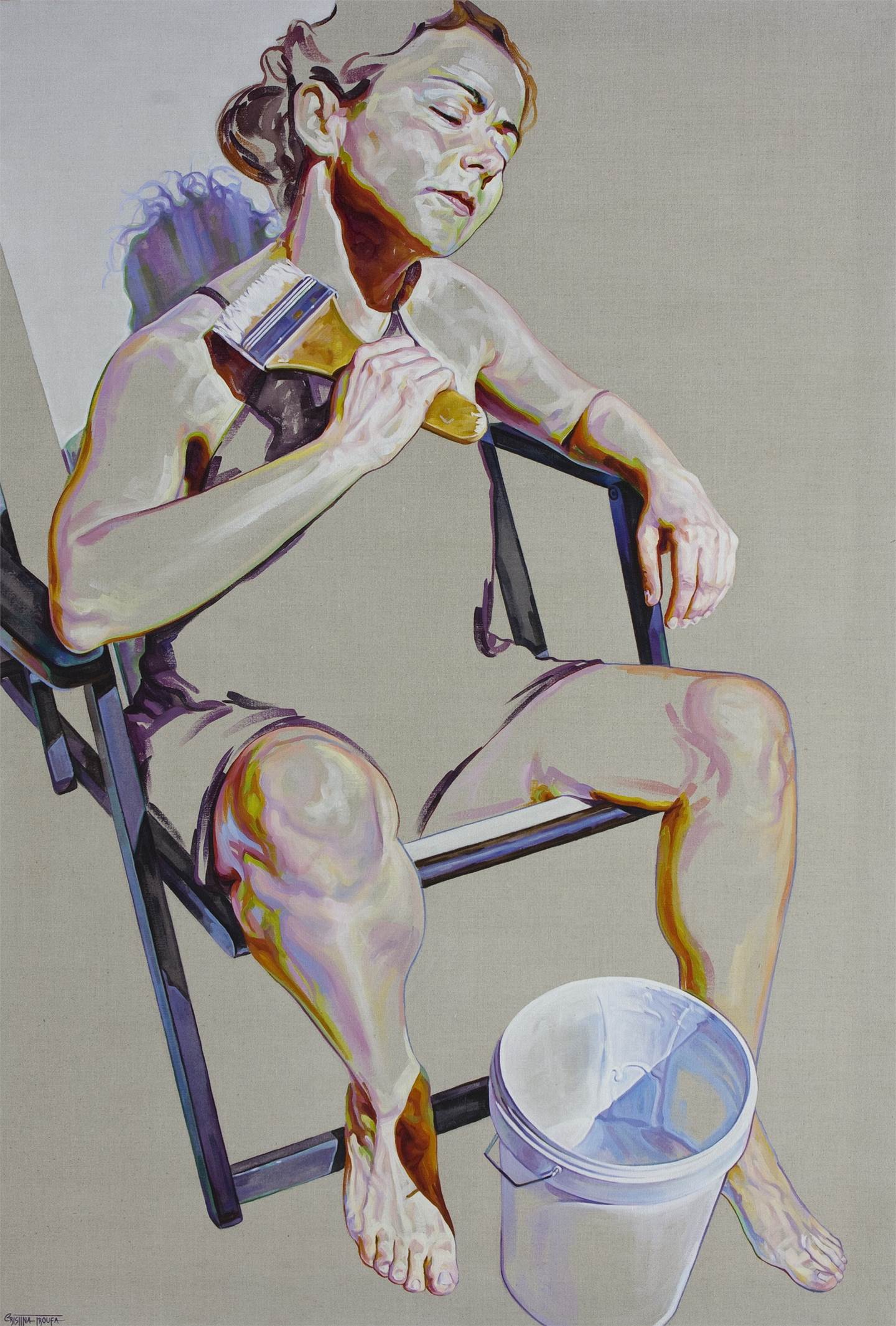 Invisível, original Human Figure Acrylic Painting by Cristina  Troufa