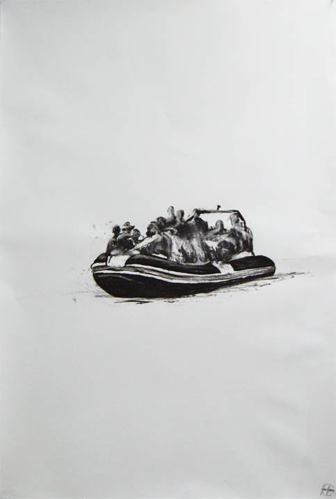 Sem título, original Figure humaine charbon Dessin et illustration par Gabriel Garcia