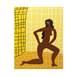 Mosaico amarelo e uma mulher a olhar para ti, Pintura Acrílico Abstrato original por Hugo Castilho