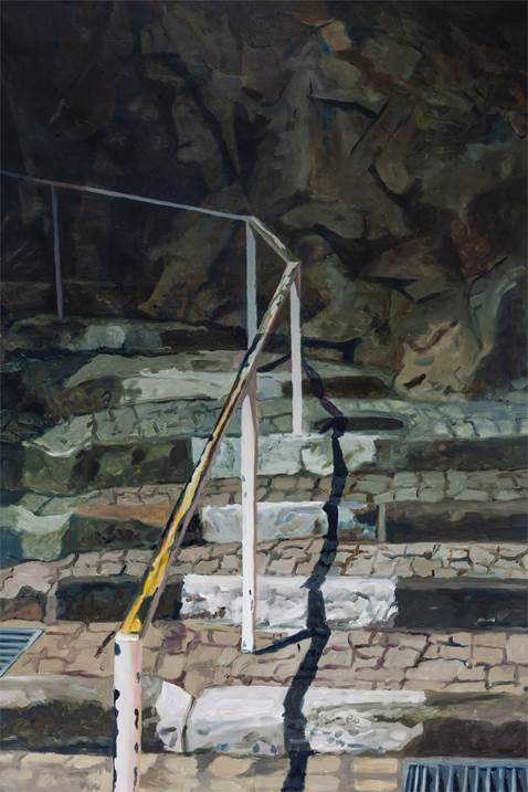 A Escadaria dos Rochedos, Pintura Óleo Paisagem original por Martinho Costa