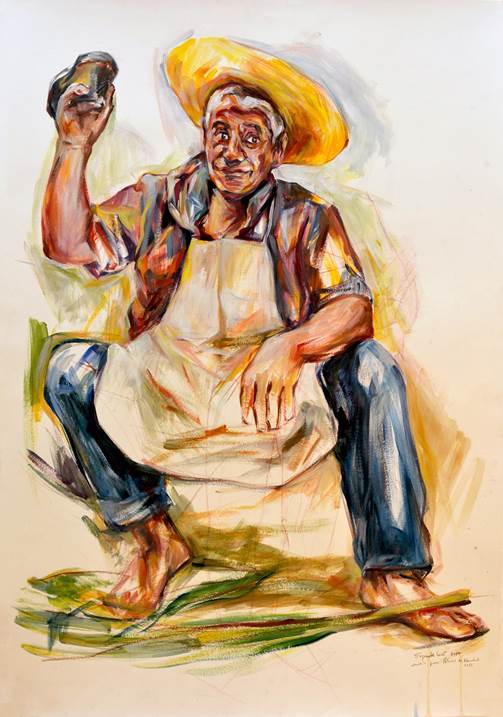 Pai. (ensaio de figura masculina para Palco(s) da memória, 2018), original Figura humana Acrílico Pintura de Elizabeth  Leite