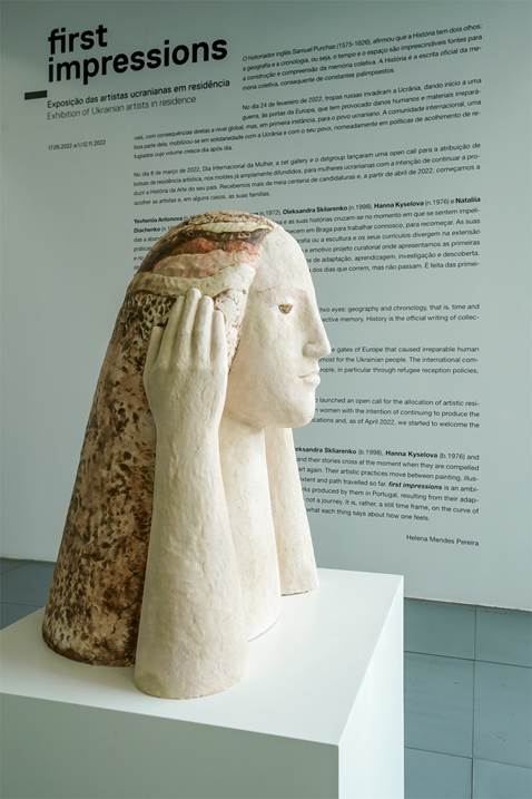 Upset Godess, original Human Figure Mixed Technique Sculpture by Hanna  Kyselova