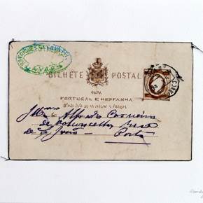 Bilhete Postal, original Minimalista Acuarela Pintura de Alexandra de Pinho