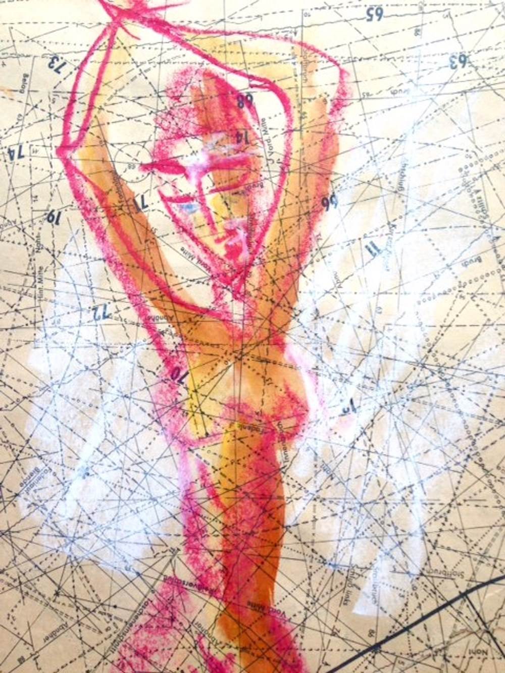 Between Lines, original Abstrait Impression Dessin et illustration par Milli Birlo