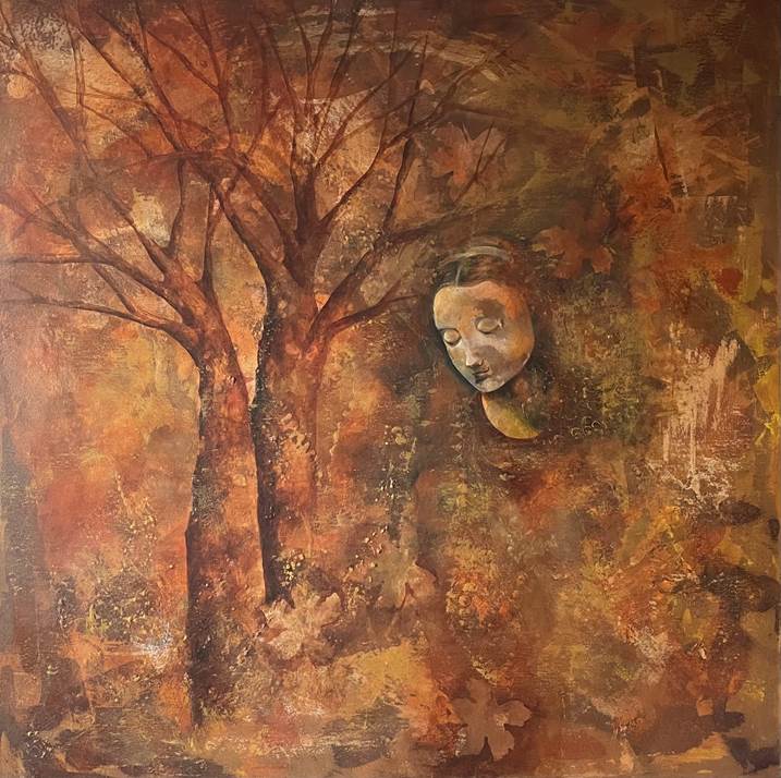 AUTUMN, original Abstract Acrylic Painting by Carlos Augusto Motta
