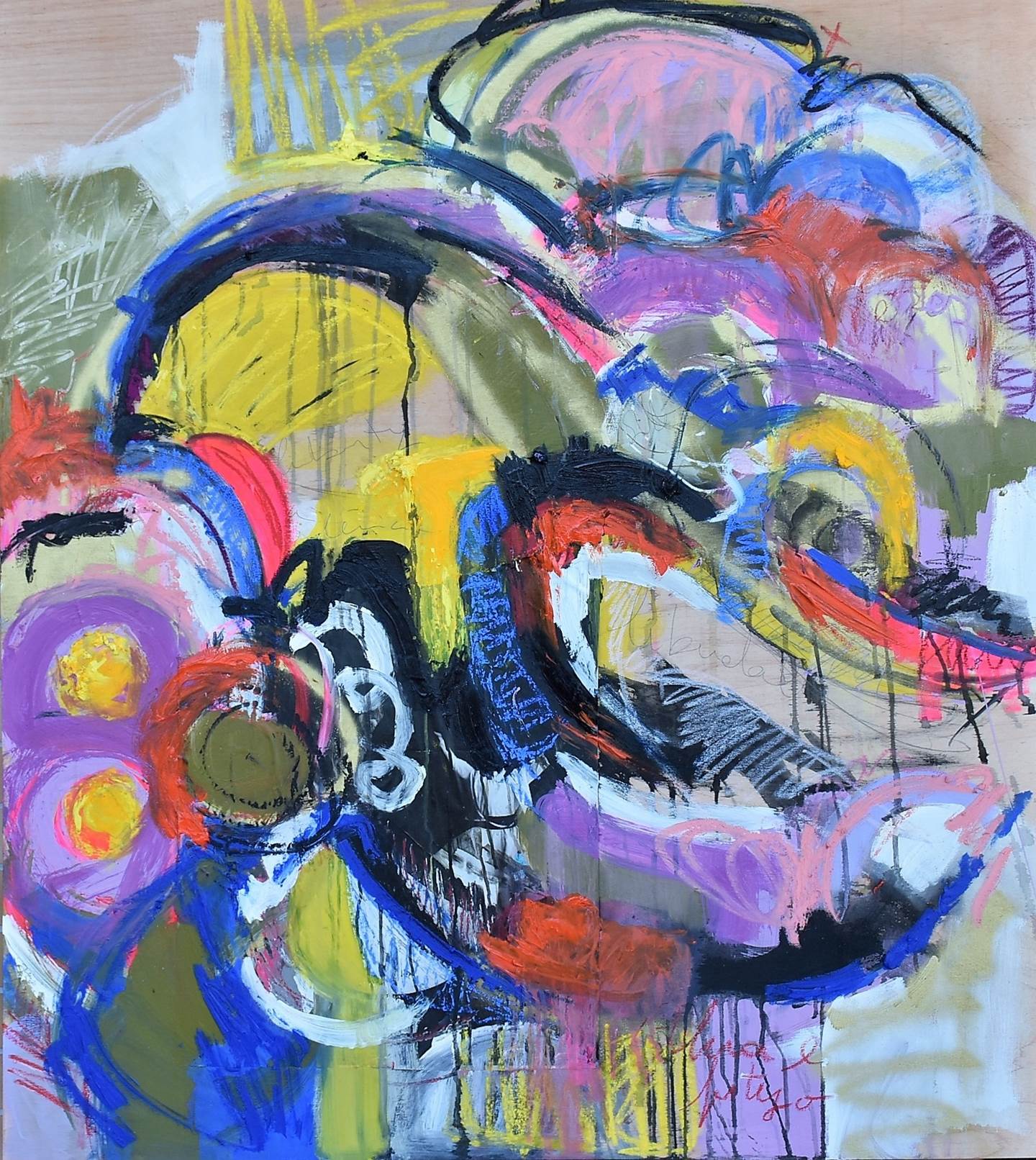 Liberty Being # I, original Abstract Mixed Technique Painting by ELISA DA COSTA