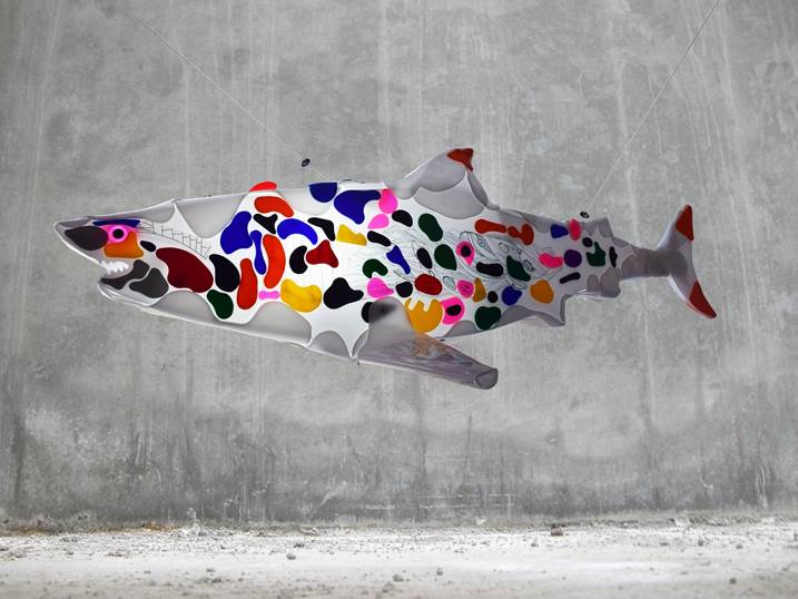 Imaginative wanderer, Shark light sculupture, original Animaux Plastique Sculpture par Marko Gavrilovic