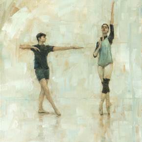 Lord and Lady Capulet (Ballet Cymru rehearsal 181), original Human Figure Canvas Painting by Carl  Chapple