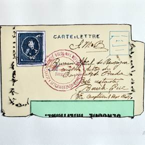 Carte - Lettre, Desenho e Ilustração Papel Minimalista original por Alexandra de Pinho