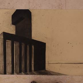 Industrial Landscape #2, original Architecture Charcoal Drawing and Illustration by Lorenzo Bordonaro