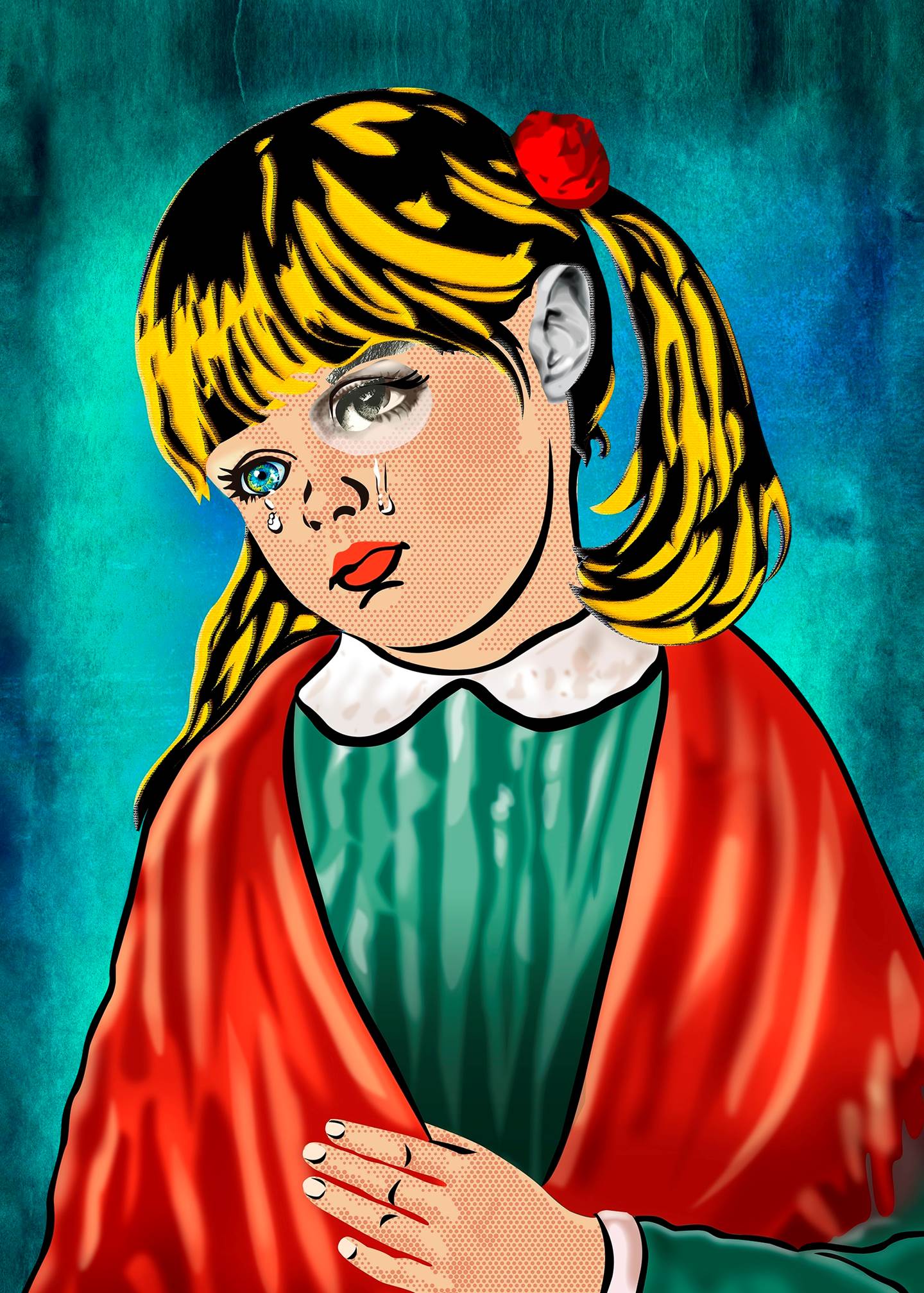 Menina da Lágrima (Tela), Desenho e Ilustração Tela Vanguarda original por Maria João Faustino