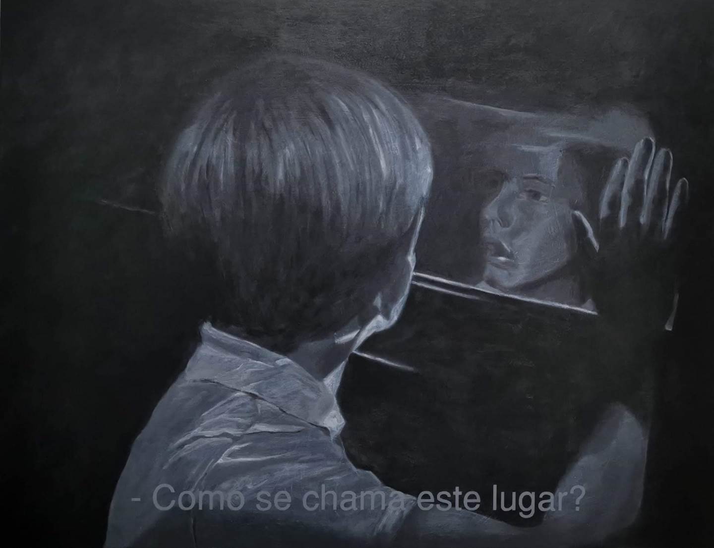 “Callado”, Pintura Óleo Figura Humana original por Ana Paula Assis