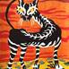 Gato zebrado, original Abstract Paper Drawing and Illustration by Hugo Castilho