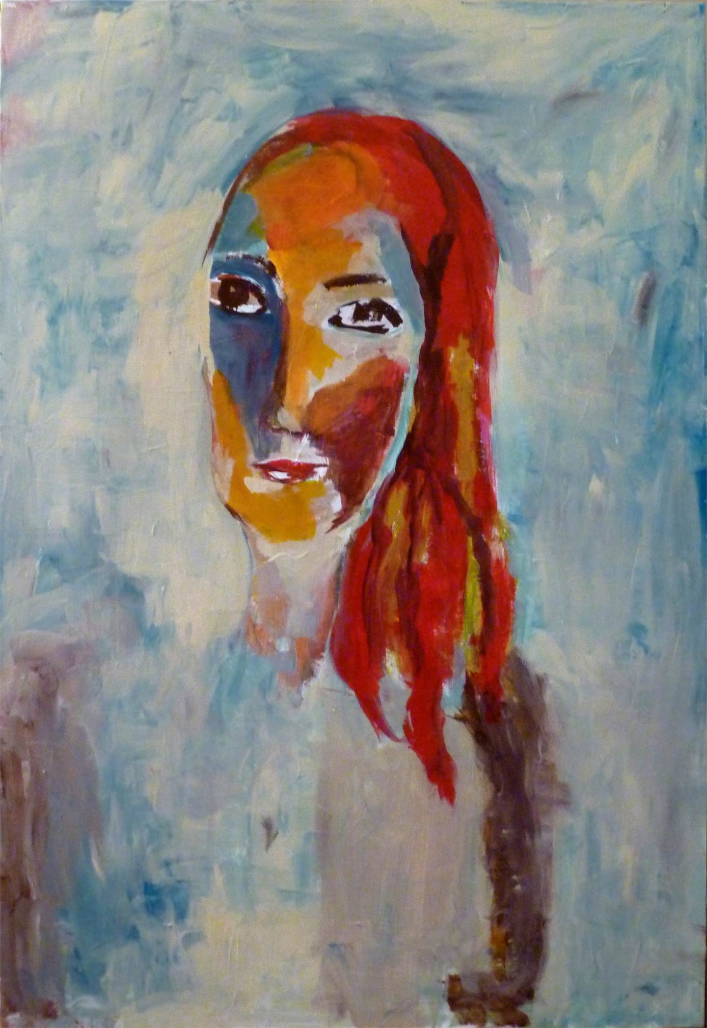 Mulher 1, original Woman Acrylic Painting by Teresa Ricca 