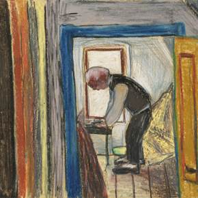 In Munch's Office, original Human Figure Paper Drawing and Illustration by André Silva Neves