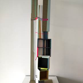 Estamos a construir casa #3, original Resumen Acrílico Escultura de Ana Pais Oliveira