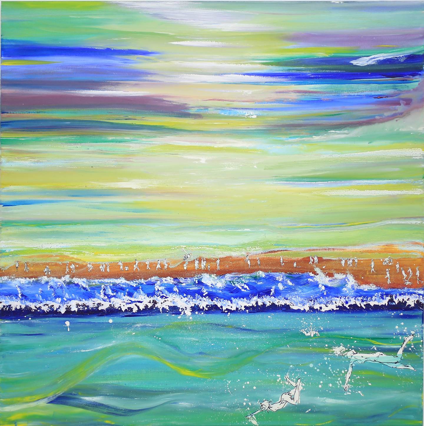cor do mar, original Gros Acrylique La peinture par Manecas  Camelo