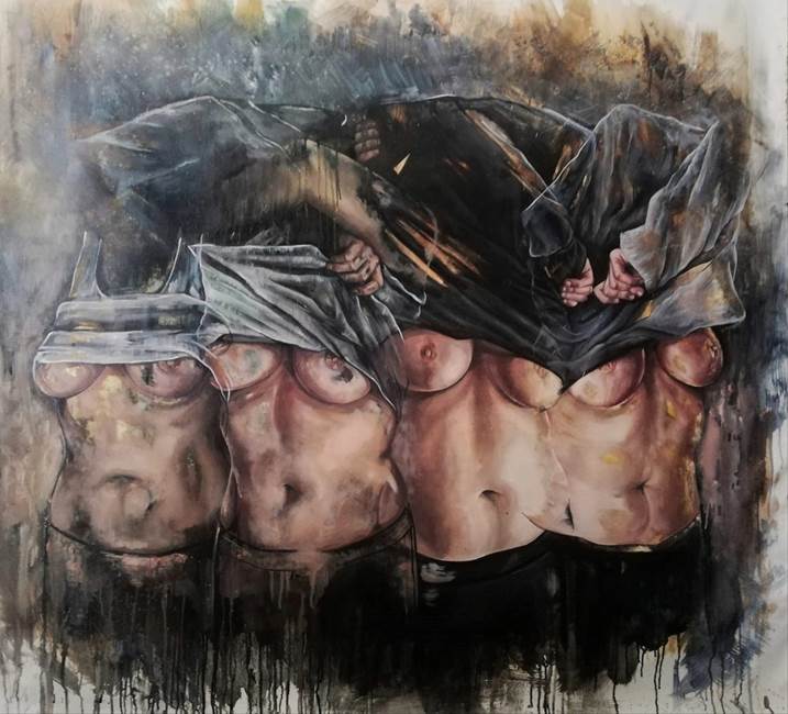 Naked Portraits II, original Body Oil Painting by Daniela Guerreiro