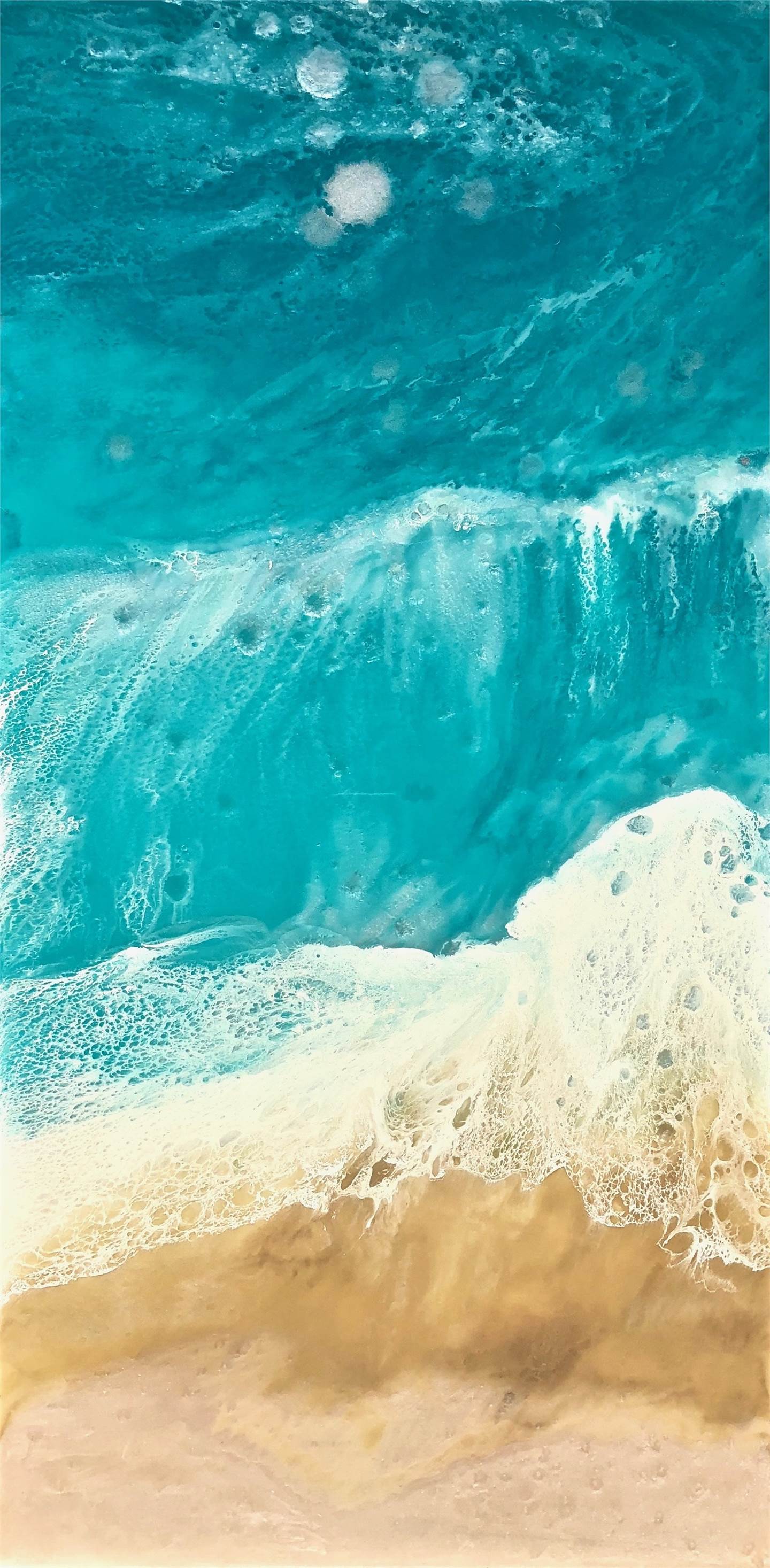 Waves of Translucence, original Paisaje Lona Pintura de Tiffani Buteau