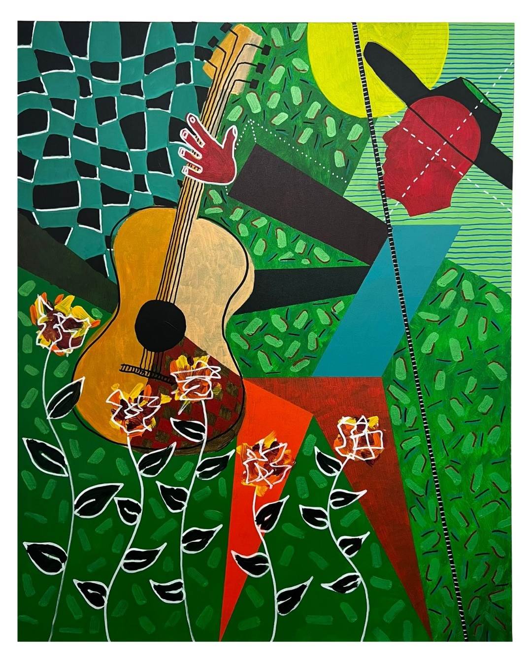 O Violeiro, original Retrato Acrílico Pintura de Ike Ferreira
