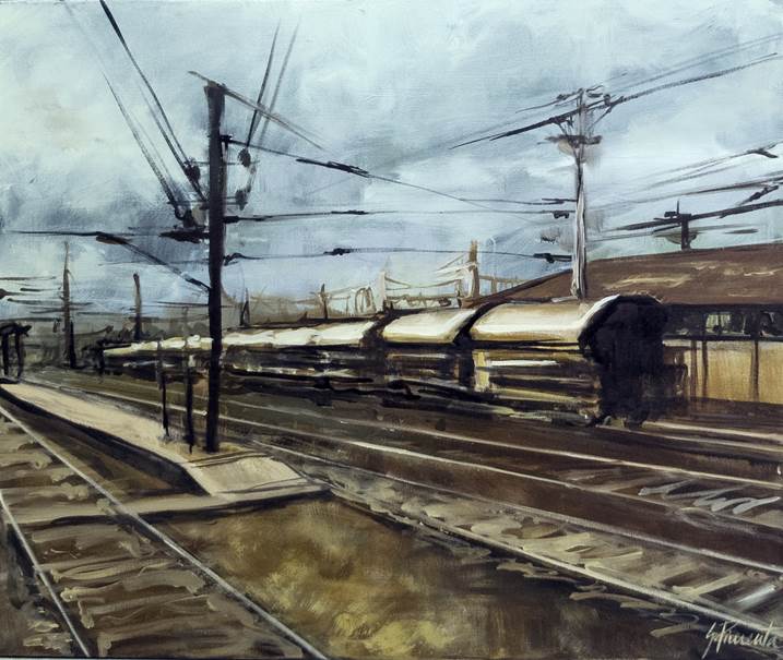 Estação, original Paysage Toile La peinture par Sérgio Pimenta
