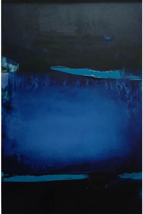 Tons de Azul_1 , original Abstract Oil Painting by Eduarda Ferreira