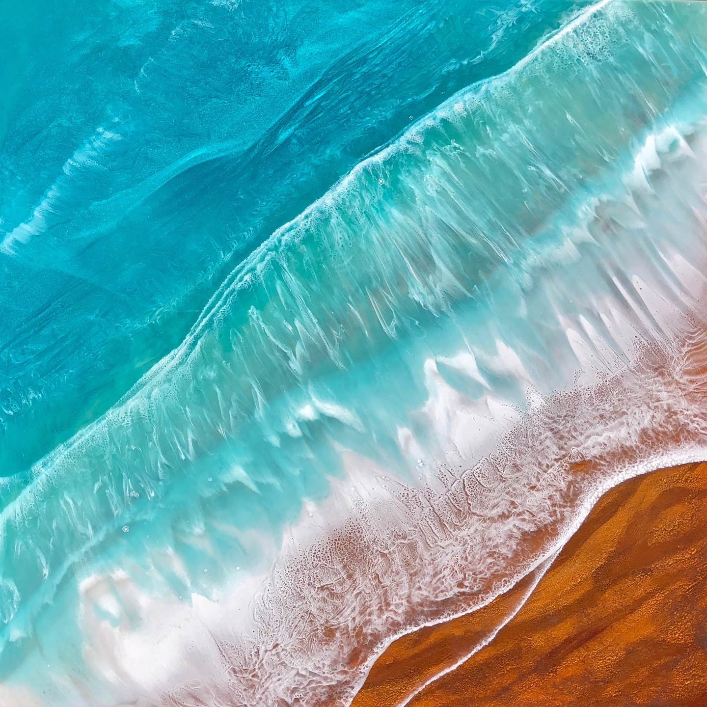Luminous Sea, original Landscape Mixed Technique Painting by Tiffani Buteau