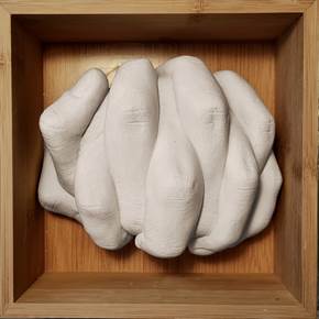 Plaster Hands I, original Still Life Plaster Sculpture by Ana Sousa Santos