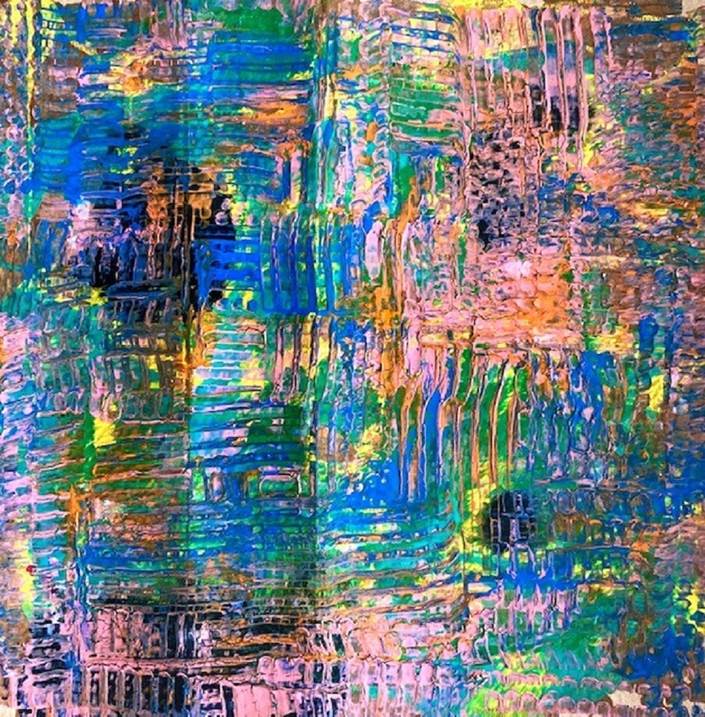 Rake, original Abstract Mixed Technique Painting by Nina  Onaur