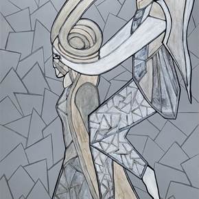 O poder do Anjo, Pintura Acrílico Minimalista original por Miguel  Mendel