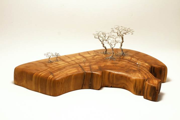 Sterling silver trees Olive tree, Escultura Metal Natureza original por Arnold van Rossum