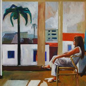 Dreaming with the view, Pintura Óleo Mulher original por Gabriel Garcia