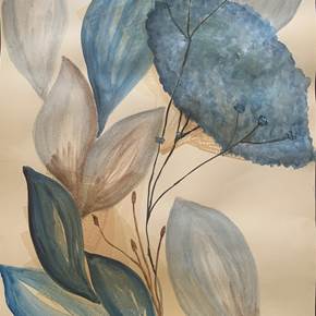 Flor d´água, original Minimalist Acrylic Painting by Fernanda Araújo