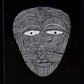 Mask I, original Human Figure Ink Drawing and Illustration by Inês  Sousa Cardoso