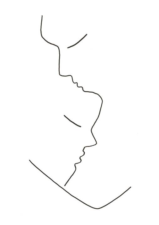 Abraço I, original Human Figure Pen Drawing and Illustration by Inês  Sousa Cardoso