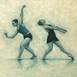 Colleen Grace and Michelle Skuce (Ballet Cymru rehearsal 155), Pintura Tela Grande formato original por Carl  Chapple
