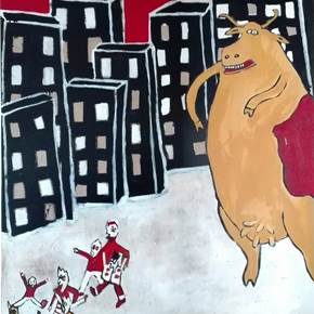 Tenho orgulho em ser uma vaca, original Animales Técnica Mixta Pintura de Teresa Ribeiro