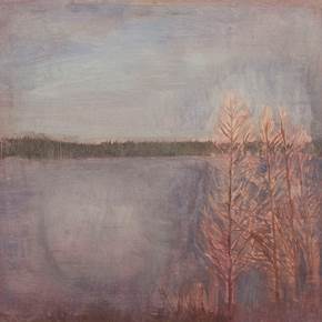 Four trees by a lake in Sweden (2 of 2), original Paisaje Petróleo Pintura de Taha Afshar